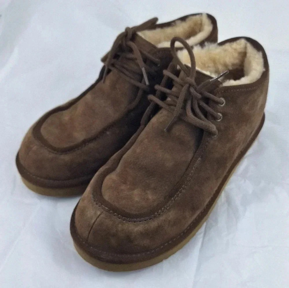 UGG Australia Other - UGG Australia Mens Suede Ankle Genuine Sheepskin Brown  Boots S/N 5832 Size 10